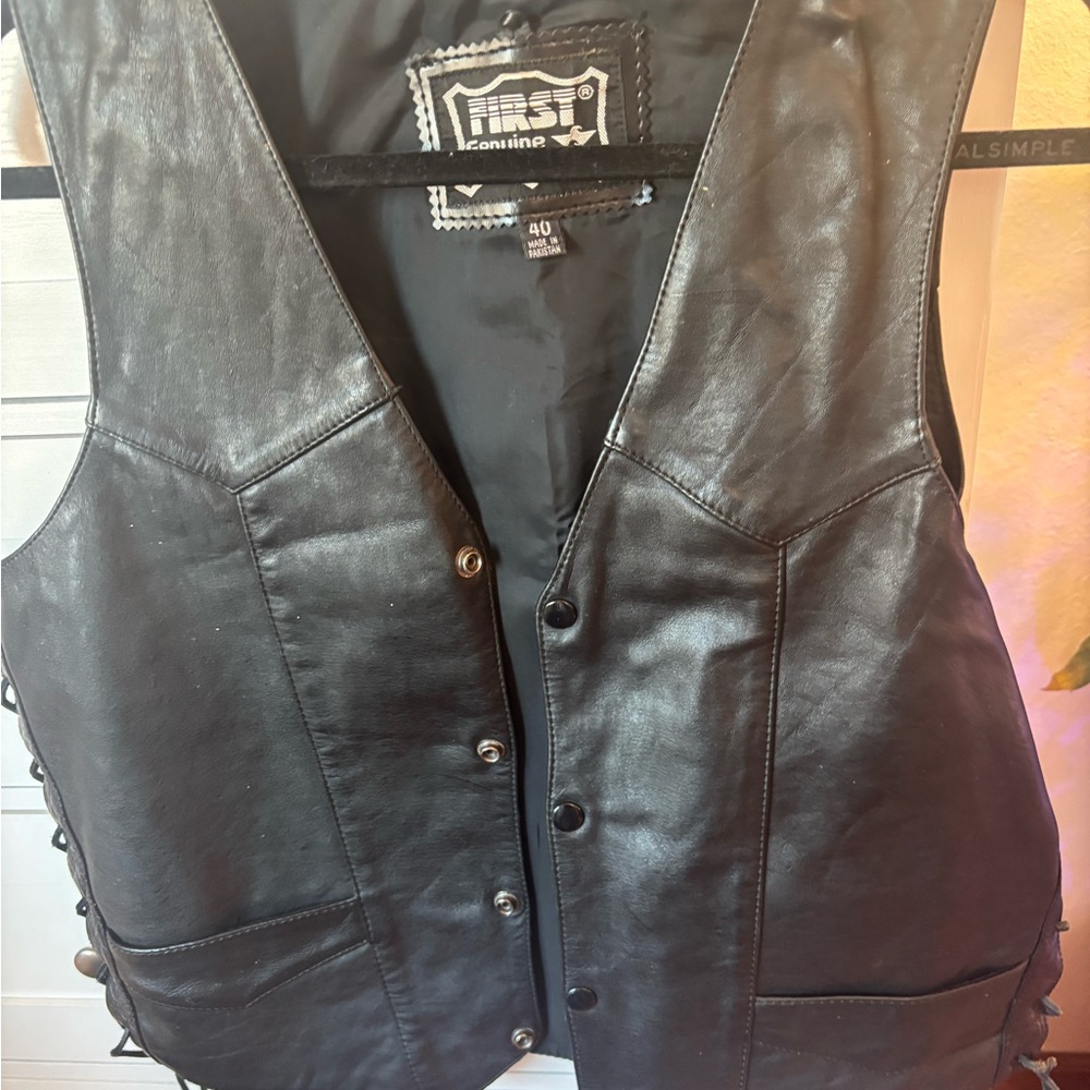 First Genuine Leather Vest Size 40
